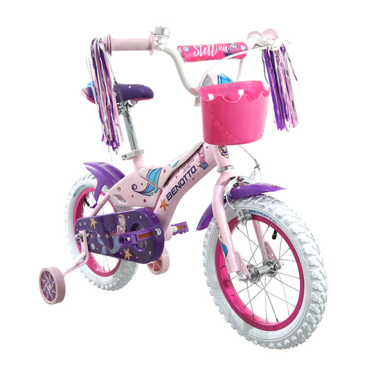 Bicicleta BENOTTO Infantil STELLINA R14 - Rosa Claro, Diversión para Niñas
