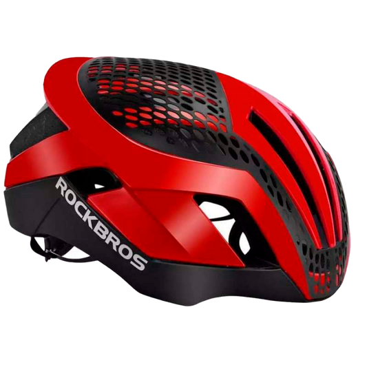 Casco de Ciclismo ROCKBROS Ventilado en Rojo y Negro - Protección Aerodinámica y Ligera