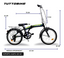 Bicicleta MONK FLINK Plegable ALU E-SHI R20 7V Negro/Verde